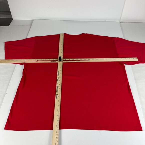 VTG 90s Texas Rebel Rousers Mania Square Dancer Shirt Extra Large Red Faded Tee - Picture 8 of 11